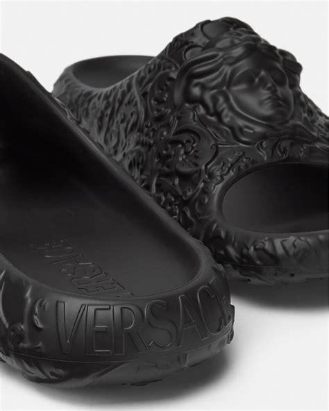 Versace Black Medusa Dimension Slides 